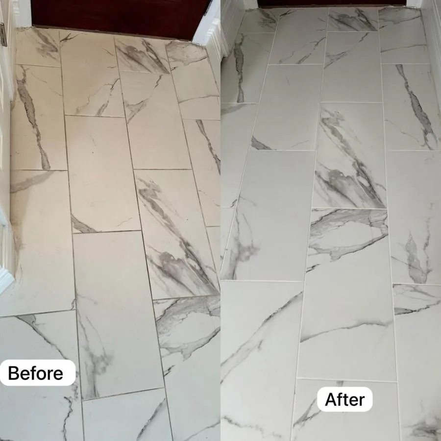 Tile and grout cleaning before and after in Spring Hill